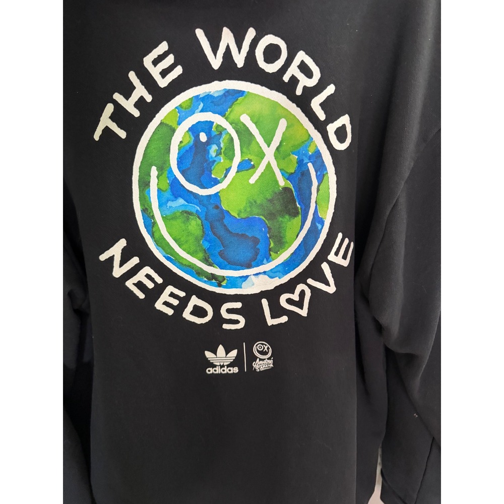 The World Needs Love Adidas XL Originals x Andre Saraiva Hoodie Black